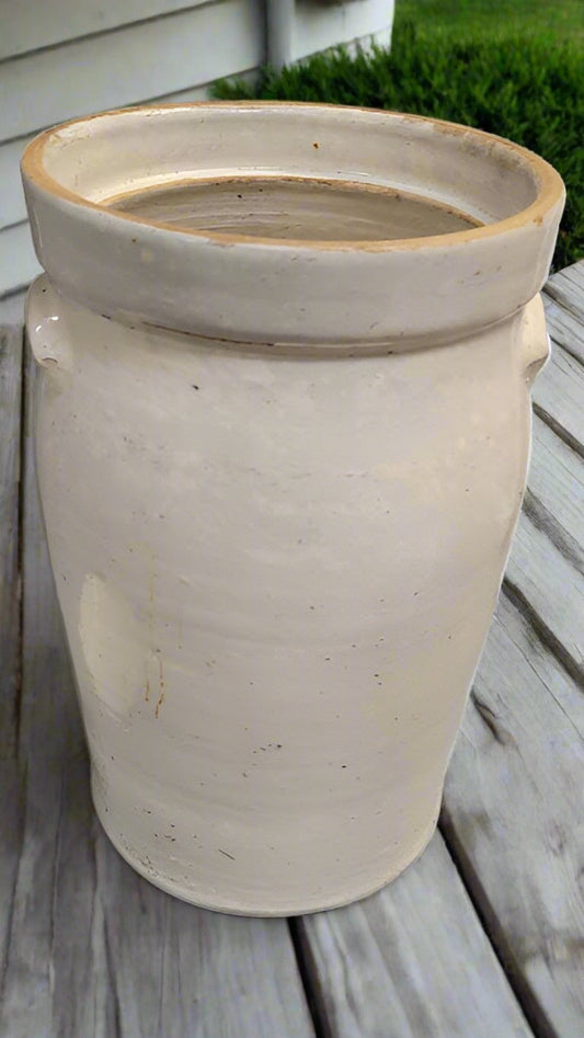 Antique #4 Gallon Cream Butter Churn Crock – Vintage Farmhouse Charm