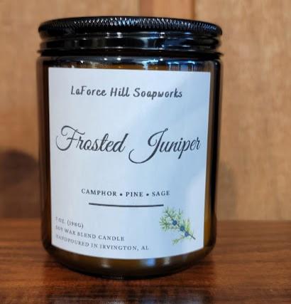 Handcrafted Frosted Juniper Scented Candle